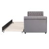 Twin Size Upholstered daybed with Trundle, Wood Slat Support, Gray(OLD SKU :LP000116AAE)