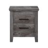 Rustic Grey Oak 2-Drawer Nightstand
