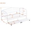 Twin Size Stylish Metal Daybed with 2 Drawers, White