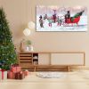 Framed Canvas Wall Art Decor Painting For Chrismas, Kids Riding White Horse Sledge Chrismas Gift Painting For Chrismas Gift