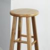 Natural Wood Backless Bar Stool, Fully Assembled, 29" High