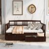 Full Size Daybed Wood Bed with Two Drawers,Espresso(OLD SKU:LP000058AAP)
