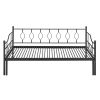Twin Size Metal Daybed with Trundle, Daybed with Slat No Box required Black