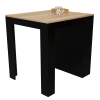 Tanna Kitchen Counter Dining Table ,Two Legs, Three Side Shelves -Black / Pine