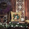 Japanese Spitz and Flowers Throw Pillow Machine Washable, Indoor Outdoor Decorative Pillow for Couch, Bed or Patio, 14Hx14W