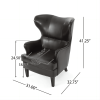 Elegant High Back Chair in Dark Brown PU Leather, Luxurious and Comfortable Design