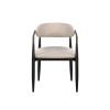 Beige and Black Armchair with Open Back (Set of 2)