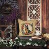 German Shepherd and Flowers Throw Pillow Machine Washable, Indoor Outdoor Decorative Pillow for Couch, Bed or Patio, 14Hx14W