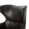 Elegant High Back Chair in Dark Brown PU Leather, Luxurious and Comfortable Design