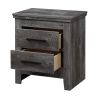 Rustic Grey Oak 2-Drawer Nightstand