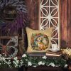 Yellow Labrador Retriever and Flowers Throw Pillow Machine Washable, Indoor Outdoor Decorative Pillow for Couch, Bed or Patio, 14Hx14W