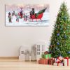 Framed Canvas Wall Art Decor Painting For Chrismas, Kids Riding White Horse Sledge Chrismas Gift Painting For Chrismas Gift