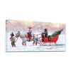 Framed Canvas Wall Art Decor Painting For Chrismas, Kids Riding White Horse Sledge Chrismas Gift Painting For Chrismas Gift