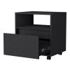 Black 1-Drawer Nightstand