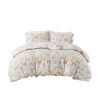 Floral Reversible Cotton Duvet Cover Set with Throw Pillow