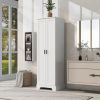 Storage Cabinet with Two Doors for Bathroom, Office, Adjustable Shelf, MDF Board, White (Old Sku:WF302824AAK)