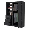 Black 3-Drawer Armoire