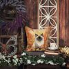 Himalayan Cat in Fall Leaves Throw Pillow Machine Washable, Indoor Outdoor Decorative Pillow for Couch, Bed or Patio, 14Hx14W