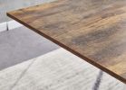Rectangle MDF Dining Table, Printed Walnut Table Top and Black Metal Base