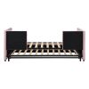 Twin Size Upholstered daybed with Pop Up Trundle, Pink