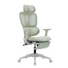Multi-functional Ergonomic Mesh Office Chair with Adjustable Armrest,Footrest,Lumbar Support, 360°  Silent Wheels,Headrest for Home & Office