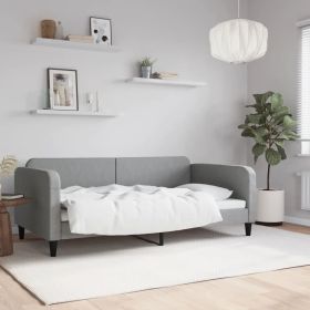 Day Bed without Mattress Light Gray 39.4"x74.8" Fabric (Color: Gray)