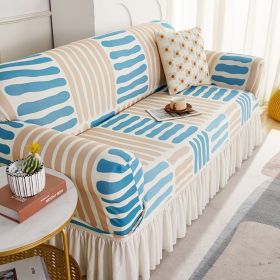 NEW 2024 Elastic Sofa Cover For Living Room Printed Sofa Slipcover Sofa Furniture Protector Cover Bedroom Home Decor Couch Cover (Color: Blue, Specification: 3-Seater-190-230cm)