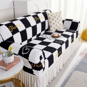 NEW 2024 Elastic Sofa Cover For Living Room Printed Sofa Slipcover Sofa Furniture Protector Cover Bedroom Home Decor Couch Cover (Color: Black, Specification: 4-Seater-230-300cm)