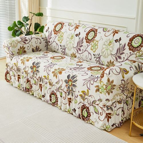 Furniture Protector For Living Room Bedroom Office Home Decor Elastic Sofa Cover With Skirt Dustproof Non-slip Sofa Cover