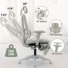 Multi-functional Ergonomic Mesh Office Chair with Adjustable Armrest,Footrest,Lumbar Support, 360°  Silent Wheels,Headrest for Home & Office