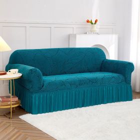 Oulylan Thick Cationic Skirt Sofa Cover Single Double Three-Seater Elastic All-inclusive Dustproof Sofa Cover (Color: 14, Specification: 3-Seater-190-230cm)