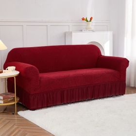 Oulylan Thick Cationic Skirt Sofa Cover Single Double Three-Seater Elastic All-inclusive Dustproof Sofa Cover (Color: 13, Specification: 3-Seater-190-230cm)