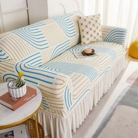 NEW 2024 Elastic Sofa Cover For Living Room Printed Sofa Slipcover Sofa Furniture Protector Cover Bedroom Home Decor Couch Cover (Color: light blue, Specification: 2-Seater-145-185cm)