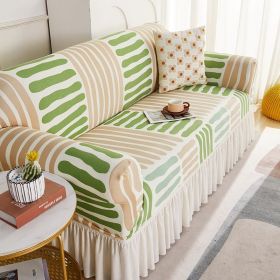 NEW 2024 Elastic Sofa Cover For Living Room Printed Sofa Slipcover Sofa Furniture Protector Cover Bedroom Home Decor Couch Cover (Color: Green, Specification: 1-Seater-90-140cm)