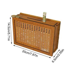 Money Box Piggy Bank 2000/3000/5000/10000 Euro Wood Money Bank gift Coin Tray Storage Case With Saving Goal Numbers Counter (Color: 2000)