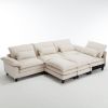 [VIDEO provided][New]154.8" Oversized Modular Sofa , Ice Velvet Large U-Shaped Couch Comfy Upholstered 4-Seat Sofa with 2 Ottoman, 4 Lumbar Pillow