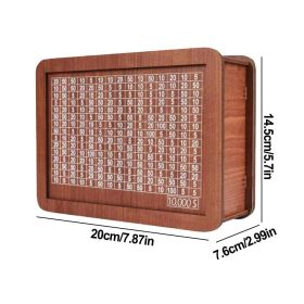 Wooden Money Bank Decorative Money Bank Box 10 000 Saving Challenge Money Saver with Money Target Decorative Money Jar Coin Cash (Color: Dollar)