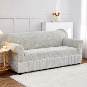 Oulylan Thick Cationic Skirt Sofa Cover Single Double Three-Seater Elastic All-inclusive Dustproof Sofa Cover (Color: 15, Specification: 3-Seater-190-230cm)