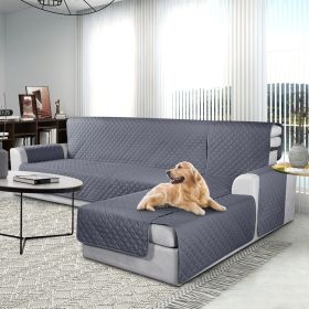 Sectional Couch Covers 100% Waterproof L Shaped Sofa Slipcover 3pcs Reversible Chaise Lounge Cover for Sectional Sofa Protector (Color: Dark Gray, Specification: Size L)